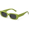 JASPIN Rectangle Sunglasses for Women Men Trendy Y2k Retro 90s Sun Glasses UV400 Protection Cool Square Frame