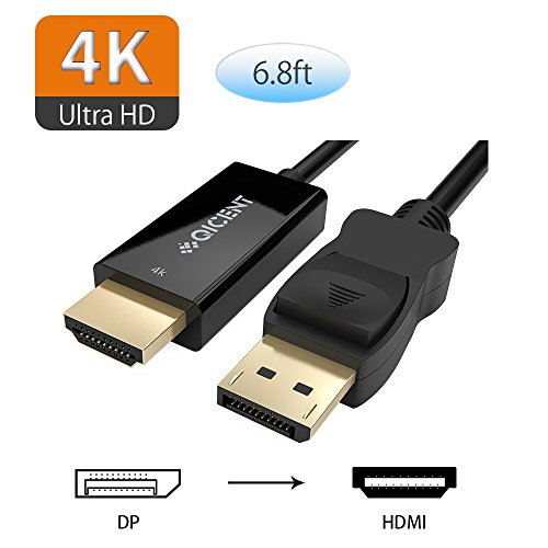 Displayport auf HDMI Kabel DP zu HDMI Adapter HDTV 4K UHD 3840 x 2160 Audio / Video Dreifach Geschirmt Cable - Schwarz - 2m