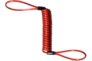 BAOBLAZE Heavy Duty Cable Recordatorio de Candado de Disco Moto, 5 Colores - rojo