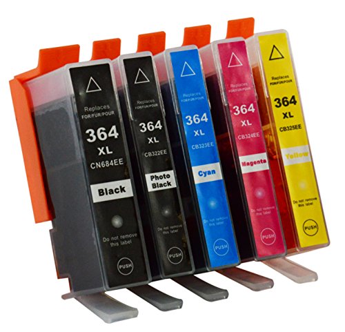 5 Druckerpatronen kompatibel für HP 364 XL 364XL Set mit Chip und Füllstand für HP Deskjet 3520 Officejet 4620 Photosmart 5520 7520 - 2