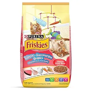 Purina Friskies Purina FRISKIES Kitten Discoveries Baby Cat Food, Tuna Chicken Milk Vegetables & Whole Grain Flavours, 1.1kg Pack, 1.1 kg