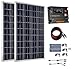 Produktbild ECO-WORTHY 200 Watt 12V / 24V Off Grid Solarmodule Kits: 2pcs 100W polykristalline Solarpanel + 20A Battery Regulator Charge Intelligent Controller für 12 Volt oder 24 Volt Ladesystem in Home Car Boat Caravan