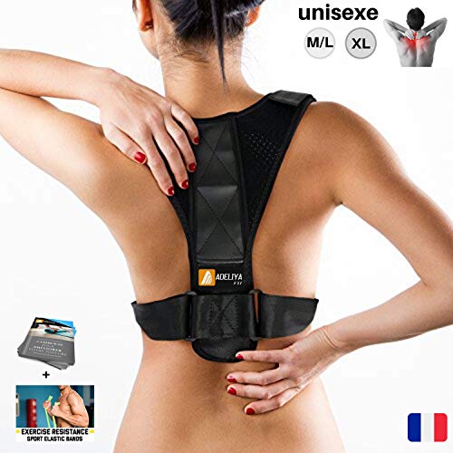 ADELIYA Correcteur de Posture Dos pour Homme et Femme Lavable Taille Ajustable Soutien Dos Discret Orthèse de Maintien pour Soulager Les Douleurs Dorsales, Cou, Épaules, et Thoracique