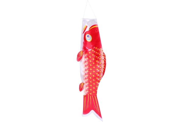 YARNOW Drapeau Carpe Koi 100Cm Manche À Air Japonaise Décoration De Fête Extérieure pour Jardin Et Célébration du Festival du Bateau-Dragon