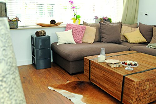 Schubladenwagen, Rollcontainer aus robustem Kunststoff in Weiß. Leicht glänzende Ausführung. Mit 3 Schüben. Maße 29 x 39 x 66 cm mit Rollen. - 2