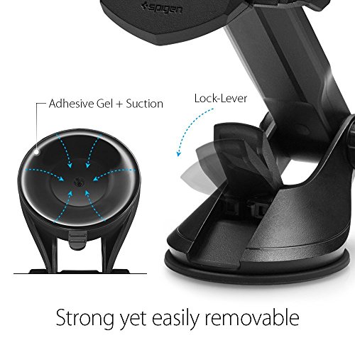 Car Phone Holder, Spigen Kuel Transformer [Premium] [Universal 360º One Touch] [Dashboard and Windshield Extendable] *Upgrade Version* Car Mobile Phone Holder Car Mount - 360 Degree Mobile Holder with Extendable Arm Mobile Phone Holder - Cars Mount / Universal Cradle Adjustable Windshield Holder Car Mount Cradle for iPhone 7/7 Plus/6S/6S Plus/SE,Galaxy S8/S8 Plus/S7/S7 Edge/S6/S6 Edge, Google Pixel/Pixel XL,HTC,Xiaomi,Nexus,Sony & most smartphones / GPS, Smartphone Holder - AP12T