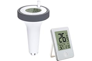 Domigard Pool Thermometer - Funk Wasserthermometer Schwimmend, IP67 Wasserdicht Poolthermometer für 100m Reichweite,Wireless Digital Poolthermometer für Aquarium, Schwimmbad, Spa, Fischpool
