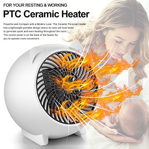 Buy Personal Mini Space Heater Portable Electric Heaters Fan Builtin