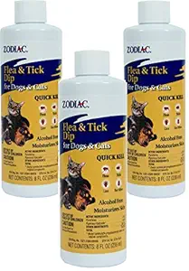 Zodiac Flea and Tick Dip for Dogs and Cats, 8 Ounce (3 Pack)
