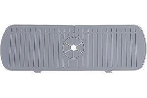 KXUSW Alfombrilla de Silicona para Grifo de Fregadero de Cocina-Almohadilla de Drenaje para Fregadero-Protector contra Salpicaduras de Fregadero de Grifo-Apto para Fregadero de Cocina y Baño, Gris