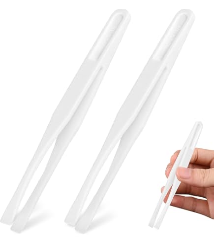 QINREN Set Di 8 Pinzette Di Precisione Antistatiche In Plastica, Multifunzionali, Con Punta Piatta E Inclinata, Per Elettronica, Creazione Di Gioielli, Lavori Di Laboratorio, Riparazione - 2