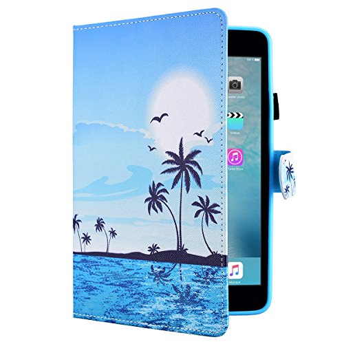 HB-Int 3 in 1 Standfunktion Hülle für iPad Mini 1 / 2 / 3 Flip PU Leder Schutzhülle Blau Meer Wallet Case Brieftasche Kartenfächer Ledertasche Magnetverschluss Schale Beschützer Haut Lederhülle Book Style Holder New York City Etui Protective Cover Dünn Slim Cover Bumper Zubehör mit Stylus Pen + Staub Steckere - 5