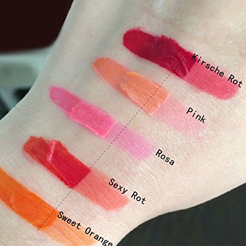 f-eshion Permanent Wasser Glanz glänzend Persistent Wasserdicht Lipgloss Lippenstift, Sweet orange, Einheitsgröße - 6