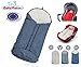 Produktbild BabyMatex ** BabyFit 2in1 PLUTO 80cm ** Winter-Kombi-Fußsack WIND und WASSERDICHT -- Ideal für 3 und 5 Punkt Gurt Systeme -- Für Maxi Cosi Autositz, Kinderwagen, Schlitten etc. (Blau / Canvas)