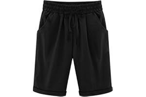 Kobilee Pantaloni Donna Estivi Leggeri Corsa Fitness Pantaloncini Palestra Elastico Tennis Eleganti Shorts Cotone con Tasche Pantaloncini Sportivi Comodi Bermuda Pantaloni Corti Running