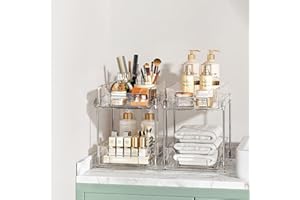 LEIKOSUP Organizer Sottolavello Cucina, 2 Livelli Organizer Cucina Salvaspazio, Scorrevole Organizzatore per Lavello Della Cucina, Bagno, Dispensa, 2 Pacchi