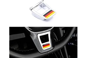 Inovey Coche Volante Decoración Cubierta Cubierta Del Panel Del Volante Del Coche Compatible Con Vw Golf 7 Polo 14-17 -Negro - R