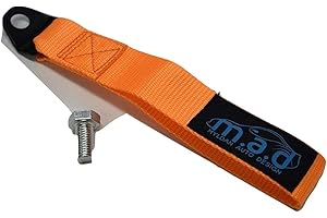 M.A.D MYLDAN AUTO DESIGN ORANGE M.A.D DOOR PULL HANDLE STRAP LOOP GRAB STRAP INTERIOR RACE CAR TRACK