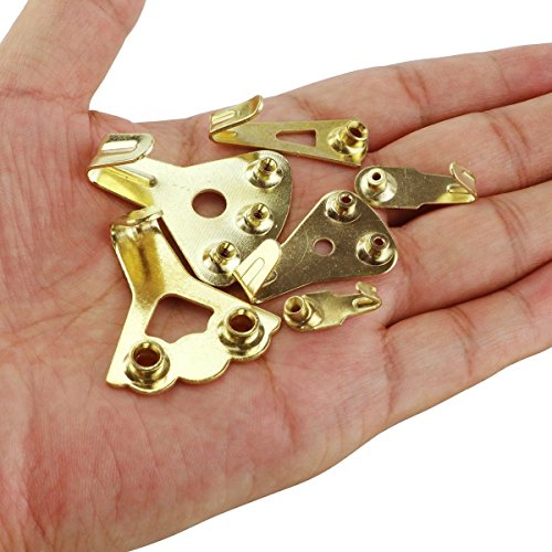 Bildaufhänger 110 Stück Bilderrahmen Uhr Aufhänger Trockenbau Haken Wandbild Hakenrahmen für hängende Gemälde Hochzeitsfotos Spiegelwand Studs für 10-100 lbs, Golden - 8