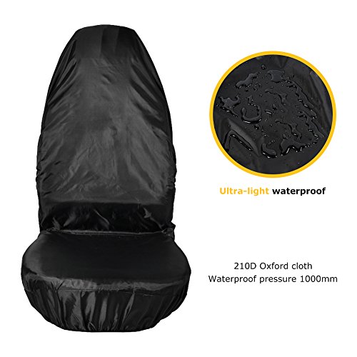 Protection de siège auto, Aufeel Housses de siège avant Nylon étanche Universel Voiture Véhicule Van Siège Couvercle Protecteur Noir