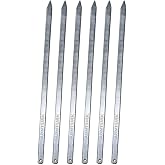 6 adet Tavuk Kanat Kebap Şişi 60x7cm Barbek&uuml; Mangal Şiş Set Metal &uuml;zeri Paslanmaz Galveniz Kaplı