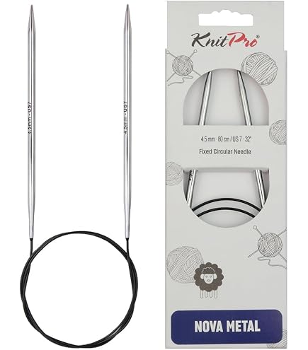 Addi 63449 AddiNovel Rundstricknadeln Quadratisch – 7 Mm, 120 Cm, Metall, Rotes Seil
