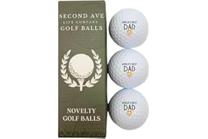 SECOND AVE GIFT COMPANY Second Ave Pack of 3 Golf Balls World's Best Dad Father's Day Christmas Birthday Golfer Gift