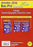 Image de Annales 2016 Hist-Geo Français Bac Pro