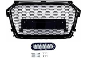 LAGO TUNING Calandra griglia radiatore per Audi A1 8X 2015-2018 nido d'ape nera lucida RS look