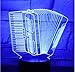 Produktbild LED Nachtlicht Akkordeon Squeezebox Musik mit 7 Farben Licht für Heimtextilien Lampe Erstaunliche Visualisierung Optische 3D