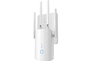 CINAMON WLAN Verstärker, WLAN Repeater 1200Mbit/s, Dual Band 5GHz 2.4GHz WiFi Verstärker mit LAN Ethernet Anschluss, WPS, Kompatibel Allen Standard WiFi Routern, Deckt bis zu 200㎡ und 30 Geräte ab