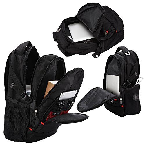 XY Life Laptop Rucks  cke Daypack Schulrucksack Backpack Multifunktion Leichter  f  r Herren M  nner Schul Outdoor Wandern Reisen  30L 15 Zoll  Schwar