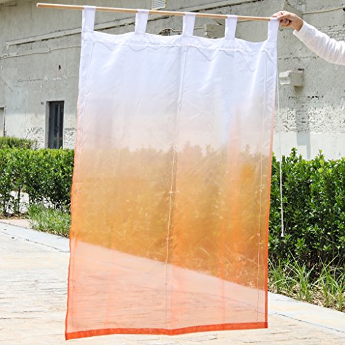 1er Pack Verlauf-Farben Muster Voile Raffrollo transparent Raffgardine mit Schlaufen BxH 100x140cm Orange - 7