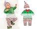 Swaroser Santa's Lil' Elf Costume Unisex-Baby Christmas suits leotard Santa hat Jumpsuit climbing clothes Rompers Pant sets (medium 9-14 Month)