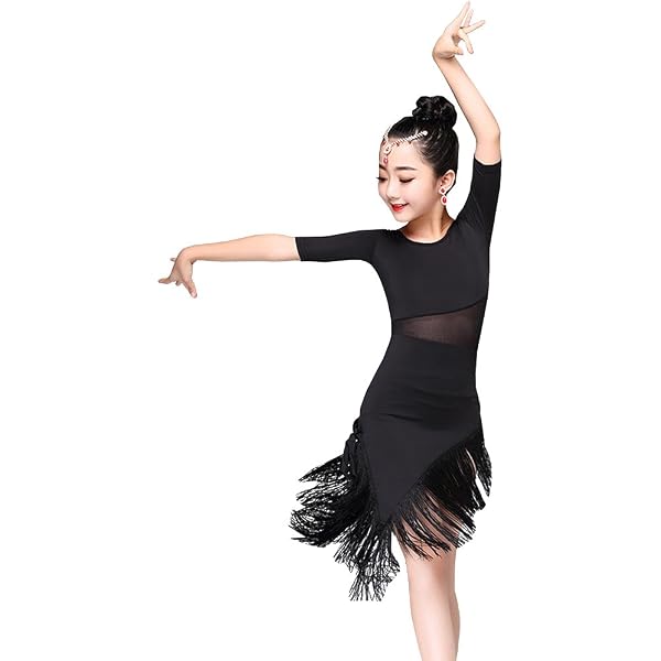 Robe De Danse Latine Pour Fille – Justaucorps Strassé Salsa, Chacha, Tango – Danse De Salon
