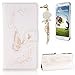 Produktbild Galaxy S7 Edge Leder Hülle,Samsung S7 Edge PU Laserschneidenn Schmetterling Ledertasche,Sunroyal Retro Elegant Schön Luxus Weiß Butterfly Floral Flowers Blumen Muster Entwurf Book Type Slim Fit Soft Silikon Magnetverschluss Schutzhülle PU Leder Hülle Folio Klapp Etui Wallet Case Kunstleder Tasche Cover mit Standfunktion und Kartenfächer Tasche Wallet Case für Samsung Galaxy S7 Edge mit Free Displayschutzfolie und Bling Diamant Anti Staub Schutz Stecker Stöpsel-White