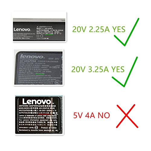[TUV GS LISTED] HUIKEYUAN 20V 45W 65W Notebook Laptop Netzteil Ladegerät Ladekabel für Lenovo Flex 4 Series, Lenovo IdeaPad 100-14IBY 100-15IBY 710s 510s 510 710 310 110 Series, Chromebook N22 100s, Kompatibel mit Lenovo P/N. 5A10J40449 5A10K78745 ADLX65CLGU2A PA-1650-20LL ADLX65NLC3A ADLX65CLGC2A, Stecker 4,0*1,7mm - 9