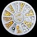 Sea Style Shell Starfish Mix Design 3D Alloy Nail Art Rhinestone Studs Nail Art Decoration Wheel Set DIY Nail Tools