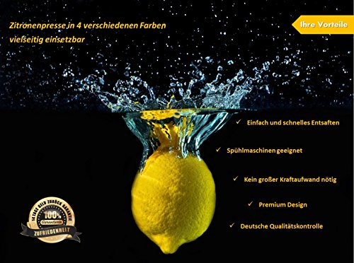Zitronenpresse in gelb | Entsafter für Zitronen, Limetten | Saftpresse | Zitruspresse | Citruspresse mit premium Qualität & Marke eating habits - 2