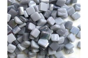 HOBBY ISLAND MOSAICS Craft Mosaic Tiles - 8mm - Glass Micro Mosaic - Grey Skies