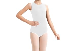 BODYWEAR LTD Leotardo sin mangas para niñas, nailon brillante, ajuste cómodo, ropa de rendimiento, esencial para clase de baile, ballet, gimnasia, baile, escuela, ropa deportiva