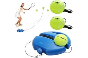 ZMDMAH Juego de Entrenador de Tenis, Dispositivo de Entrenamiento de Tenis con 2 Pelota, Herramienta de Entrenamiento de Tenis para Adultos, niños, Jugadores Principiantes