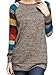 Produktbild ICOCOPRO Frauen Crewneck Sweatshirt langarm Baumwolle Tunika bequem Gestreifte Tops Damen Lamarmshirt Gr. Large, multi