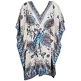 Indiatrendzs Women's Kimono Sleeve Short Kaftan Viscose Printed Daily Wear Comfortable Kaftan Top