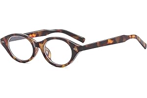 LJCZKA Occhiali Luce Blu Ovali per Donna, Montatura Occhiali da Vista Ovale Occhi di Gatto Piccoli Y2K Anti Affaticamento per Computer Gioco Lettura