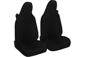 Susy Shop Coprisedili Auto Compatibili Per Smart fortwo, 450 451 e 453, Set 2 Fodere Anteriori, Realizzate In Tessuto Policotone (Nero)