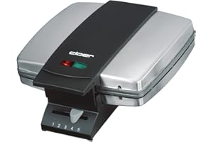 ‎CLOER Cloer 1431 Zimtwaffeleisen für 9 Zimtwaffeln, Antihaftbeschichtung, 930 W, Backampel, Steckerdepot, Edelstahl