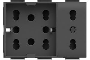 4box - Presa da Incasso Side XL Compatibile con Bticino® LivingLightTM. 4 Prese in 1: permette di collegare una spina schuko e una spina 10/16A o tre spine 10/16A. Color Antracite