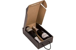 KARTOX Only Boxes, Estuche para 2 botellas, Caja de cartón para cava o champagne, Caja de color negro mate, 4 Unidades