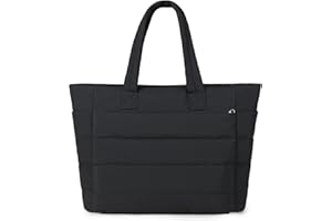 Keyck Bolso Tote Mujer, Bolsos Bandolera Mujer en Nylon con Múltiples Bolsillos y Cremallera, Bolso Acolchado Mujer Bolsa Ordenador Portátil para Viaje Shopper Trabajo Universidad
